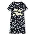 Girls Black Logo Floral Dress, 1, hi-res