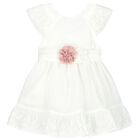 فستان بنات بطبعة الزهور باللون الأبيض, 1, hi-res