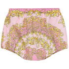 طقم فستان بنات بالشعار باللون العاجى والوردى والاصفر, 1, hi-res