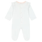 Baby Girls White Logo Babygrow, 1, hi-res