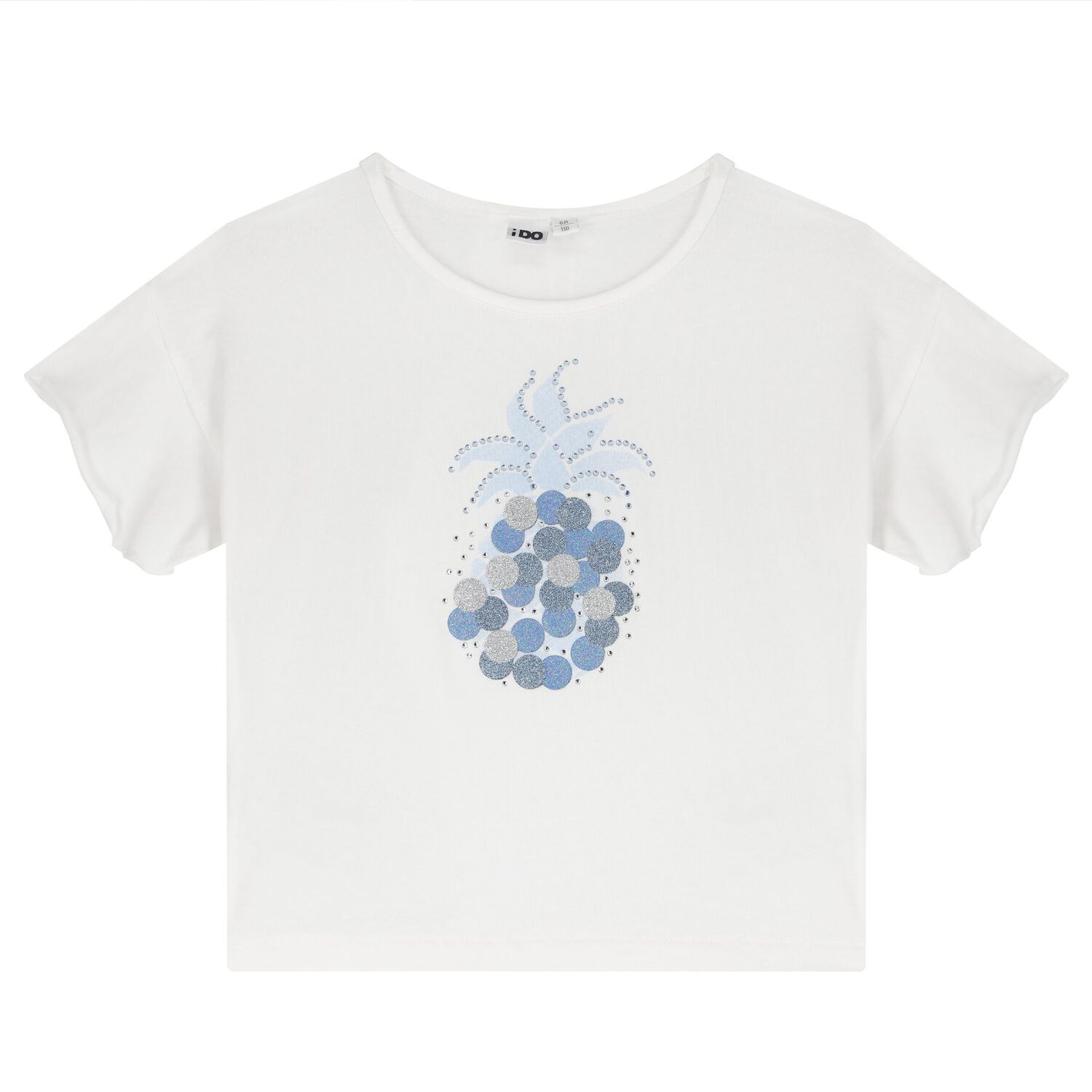 Girls White & Blue Embellished Skirt Set, 1, hi-res image number null