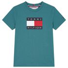 Boys Green Logo T-Shirt, 7, hi-res