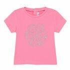 Younger Girls Pink Flower T-Shirt, 1, hi-res