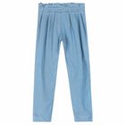 Girls Blue Logo Trousers, 1, hi-res