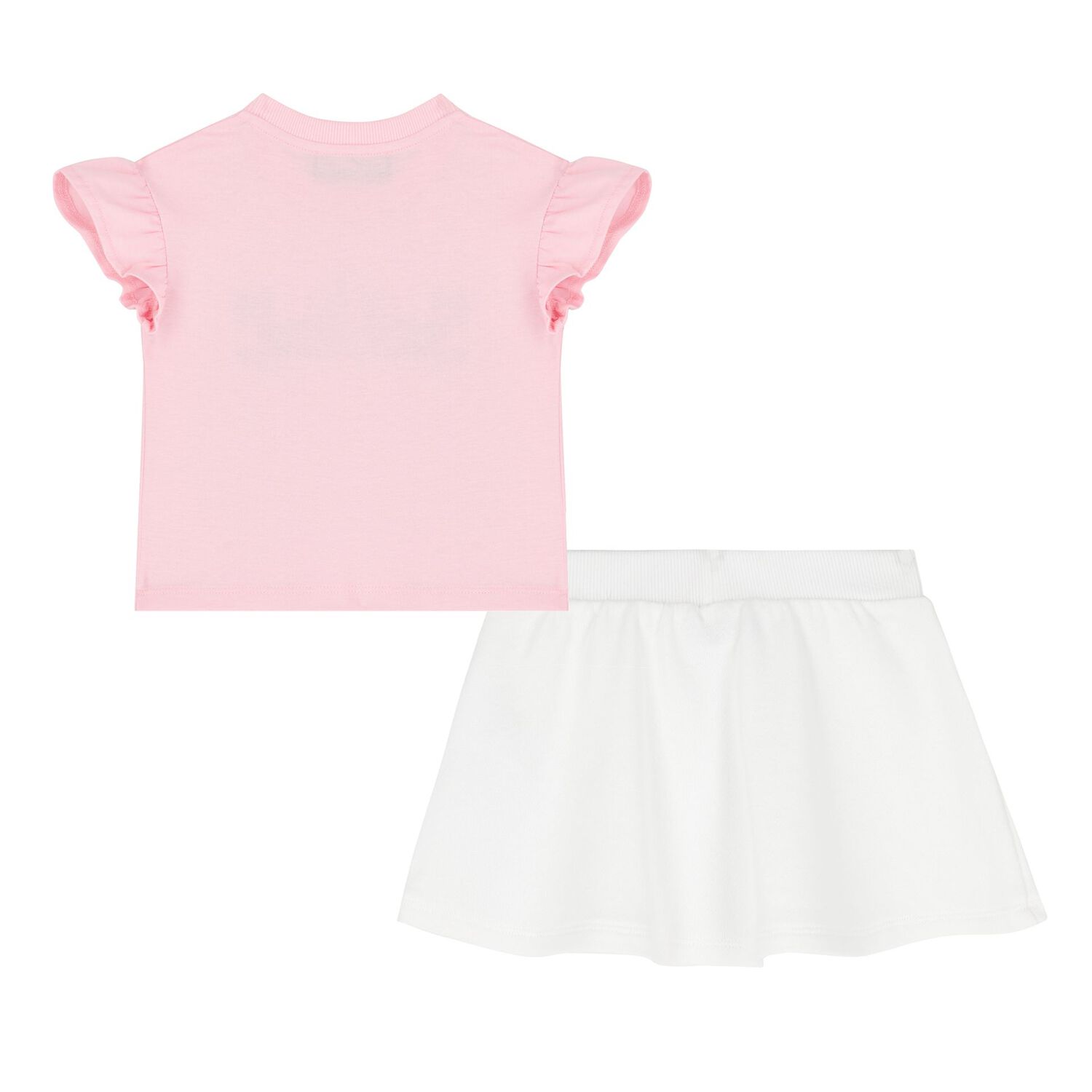 Younger Girls Pink & White Teddy Bear Logo Skirt Set, 1, hi-res