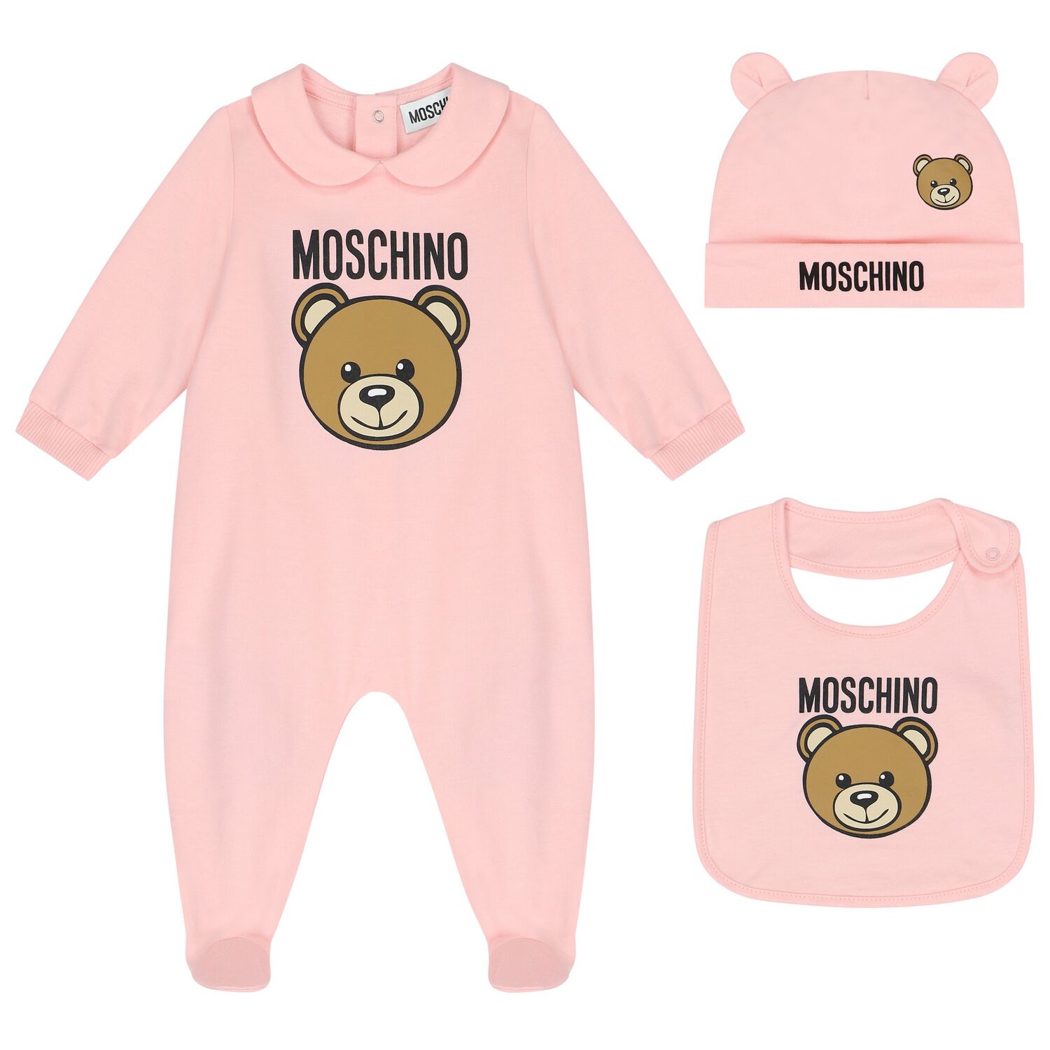Baby Girls Pink Teddy Bear Logo Babygrow Gift Set, 4, hi-res