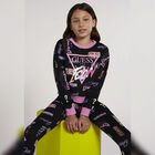 سويت شيرت بنات بالشعار باللون الأسود, 1, hi-res