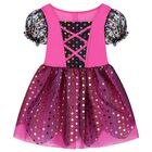 Girls Pink & Black Halloween Witch Costume, 1, hi-res