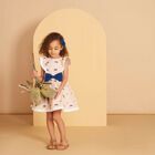 Girls Pink & Blue Jacquard Dress, 1, hi-res