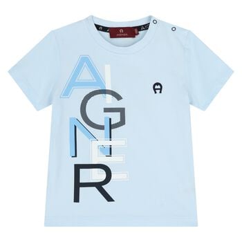 Younger Boys Blue Logo T-Shirt