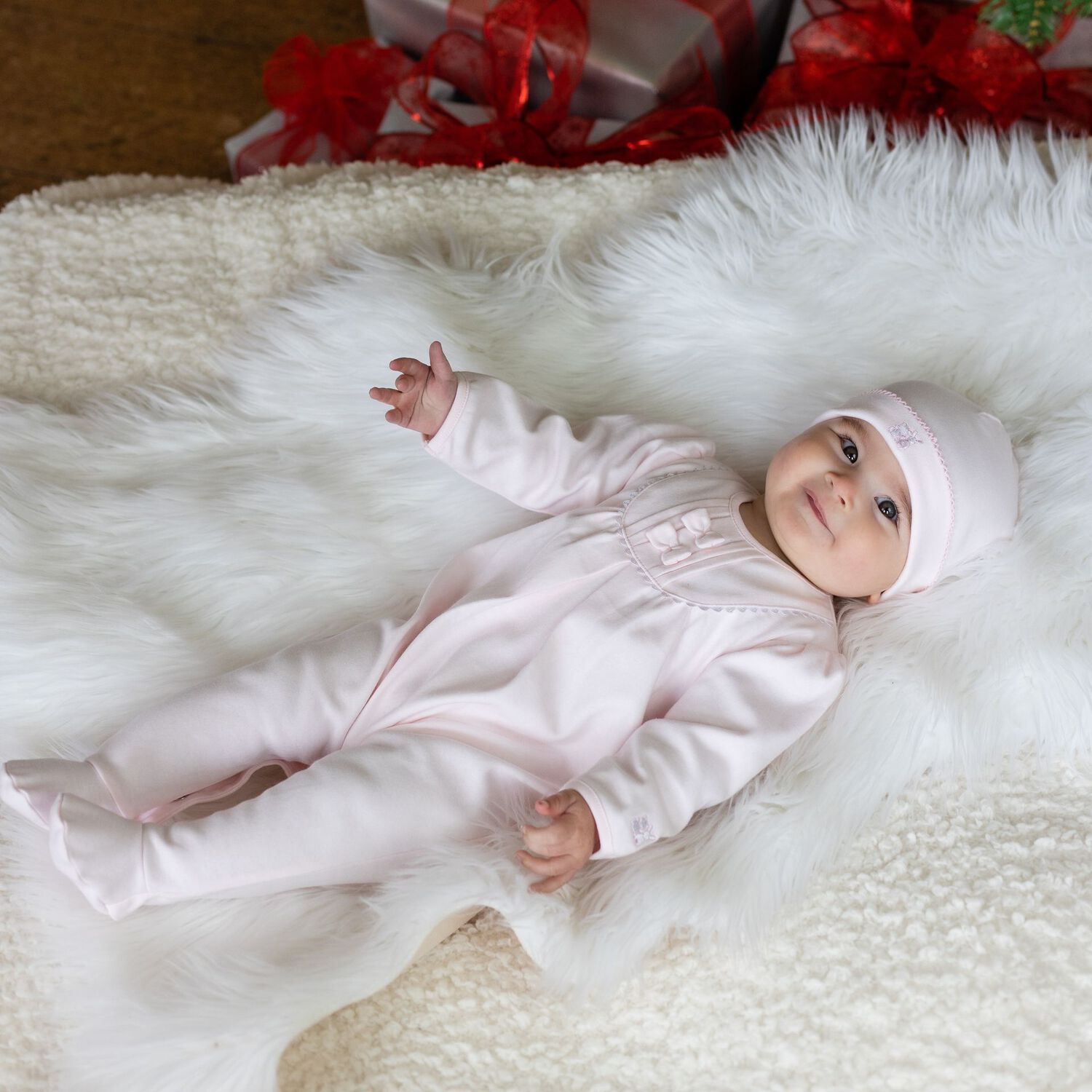 Baby Girls Pink Cotton Babygrow Set, 1, hi-res image number null