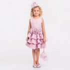 Girls Pink Feather Handbag, 1, hi-res