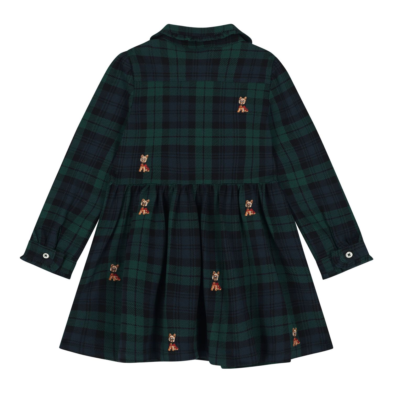 Baby Girls Green & Black Tartan Dress Set, 1, hi-res