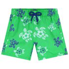 Boys Green Turtle Swim Shorts, 1, hi-res