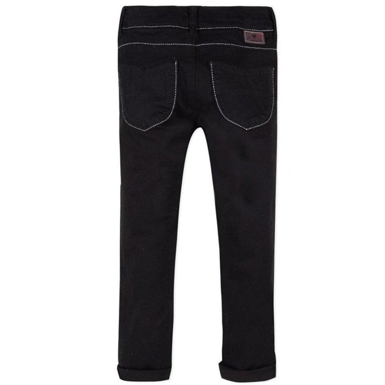 Girls Black Stretch Jeans Style Trousers, 1, hi-res image number null