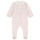 Baby Girls Ivory & Pink Floral Babygrow Set, 1, hi-res