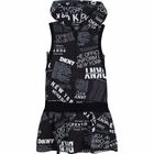 Girls Black & White Logo Dress, 1, hi-res