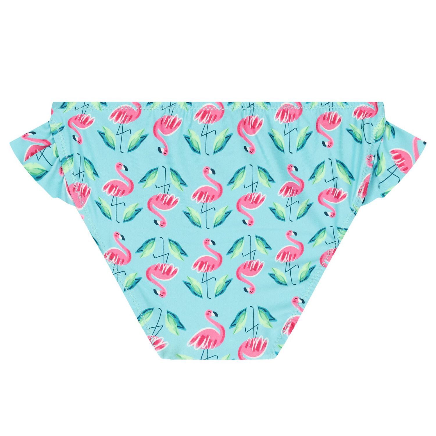 Girls Aqua Flamingo Print Bikini, 1, hi-res image number null