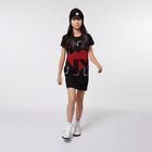 Girls Black Logo Dress, 1, hi-res