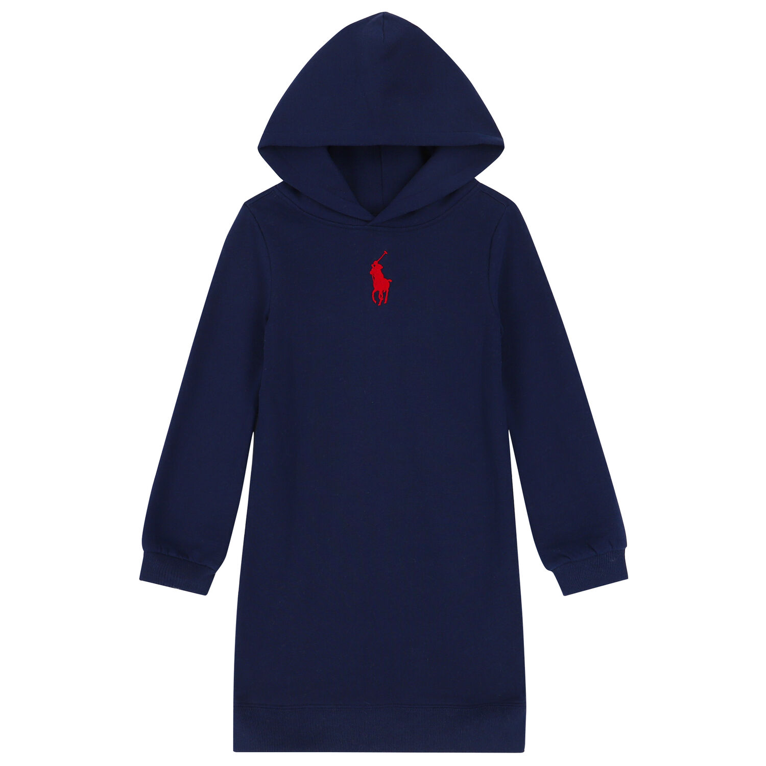 Girls Navy Logo Hooded Dress, 1, hi-res image number null