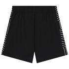 Boys Black Logo Shorts, 1, hi-res