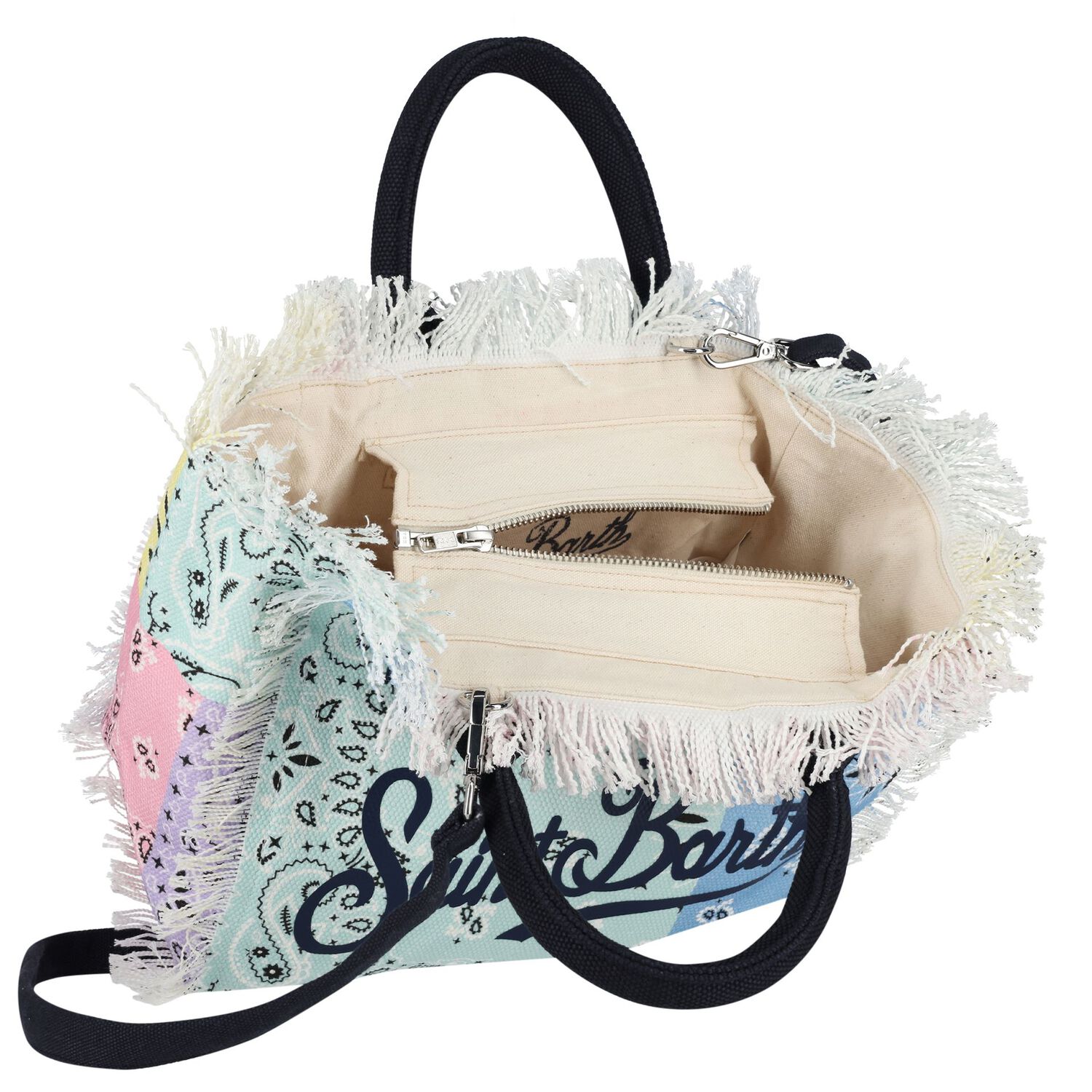 Girls Multi-Coloured Paisley Logo Tote Bag , 1, hi-res