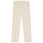 Girls Beige Hooded Tracksuit, 1, hi-res