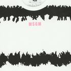 فستان تيشيرت بالشعار باللون الابيض للبنات, 1, hi-res