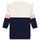 Girls Ivory Ruffled Sweatshirt Dress, 1, hi-res