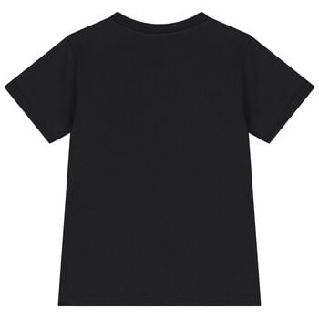 Girls Black Zig Zag Logo T-Shirt