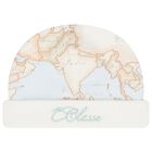 Baby Boys Ivory, Blue & Beige Geo Map Babygrow Set, 2, hi-res