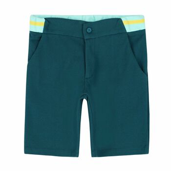 Boys Green Logo Shorts