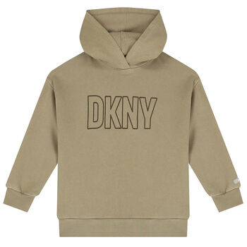 Khaki Green Logo Hooded Top