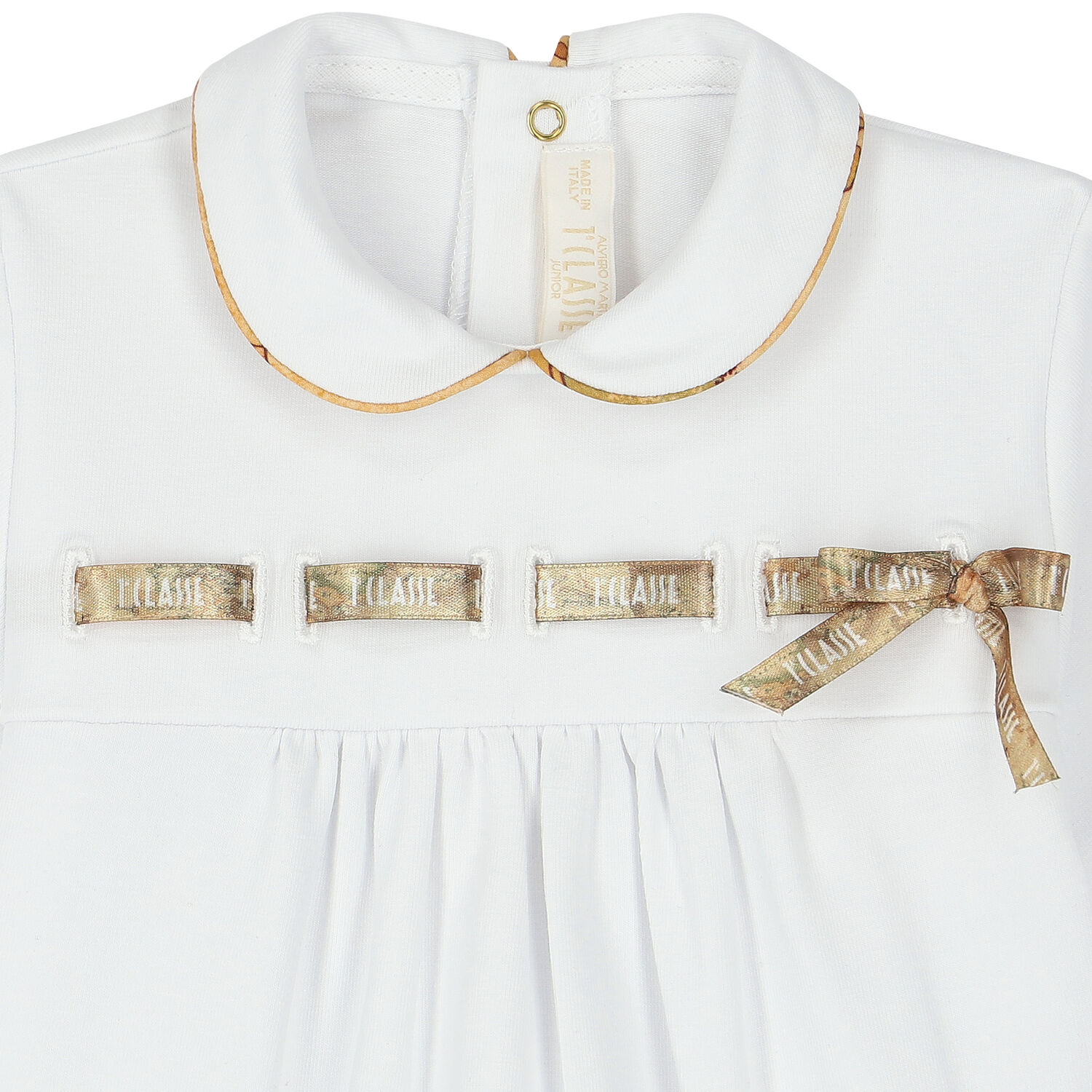 أفرول بالشعار باللون الأبيض للبنات, 1, hi-res