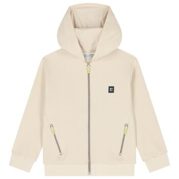 Boys Beige Zip Up Top