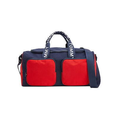 Navy & Red Duffle Bag