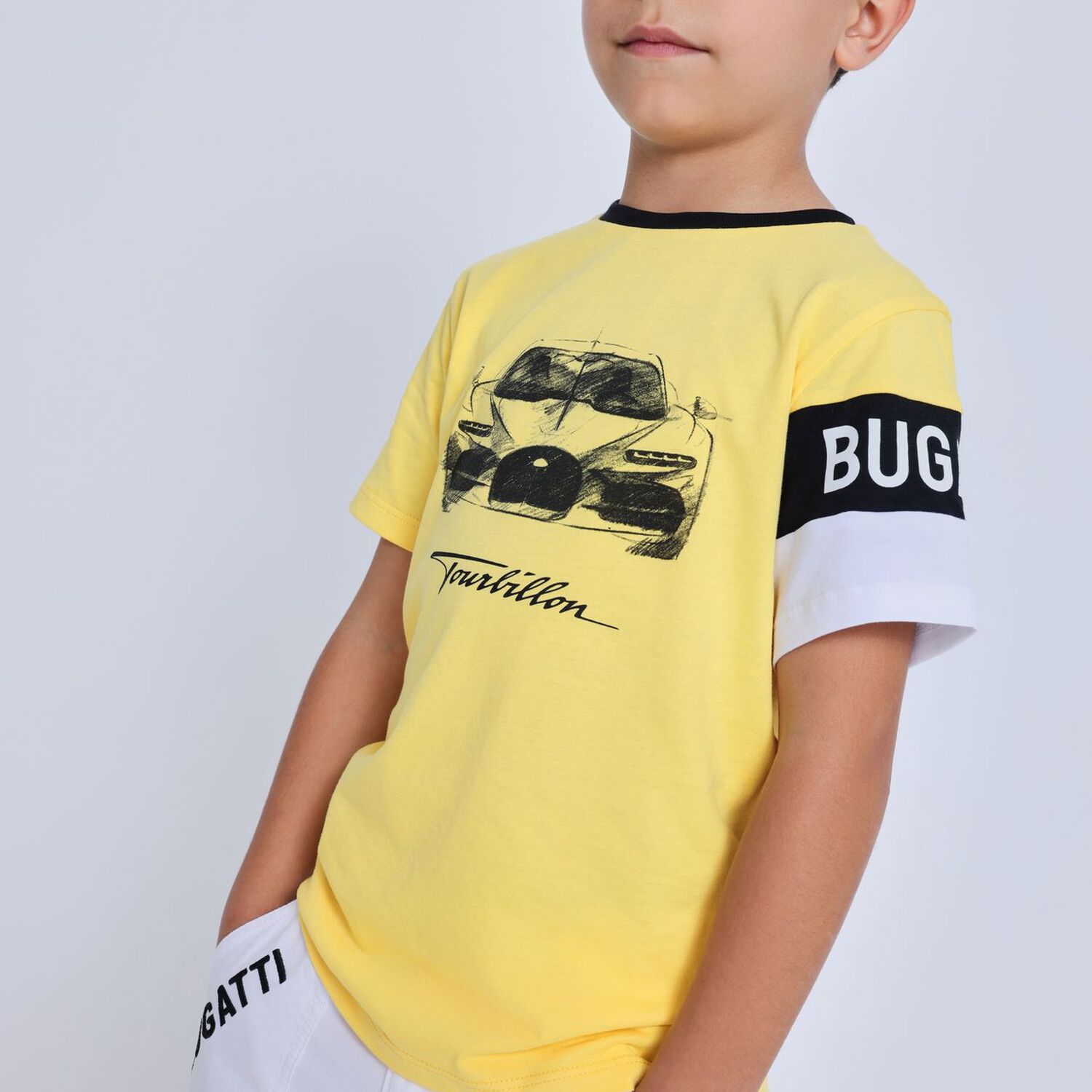 Boys Yellow Logo T-Shirts, 2, hi-res