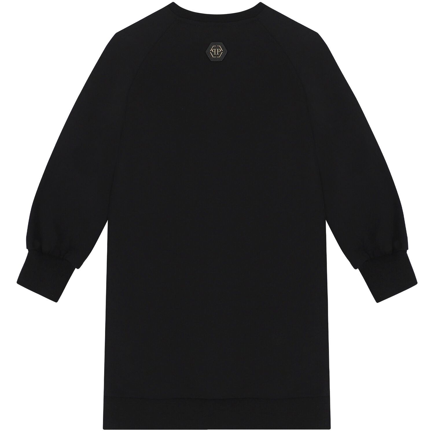 Girls Black Logo Sweatshirt Dress, 1, hi-res