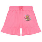شورت بشعار تيدى باللون الوردى للبنات, 1, hi-res