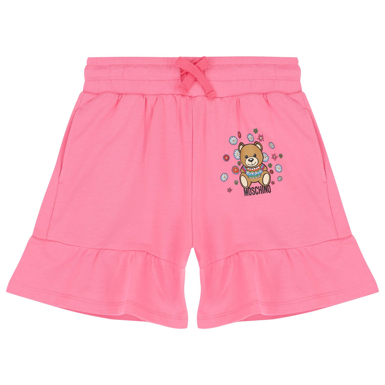 شورت بشعار تيدى باللون الوردى للبنات, 1, hi-res
