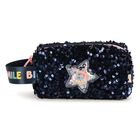 Girls Navy Blue Sequin Pencil Case , 1, hi-res