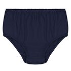 طقم فستان بنات بالشعار باللون الكحلي للأطفال, 1, hi-res