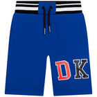 Boys Blue Logo Shorts, 2, hi-res