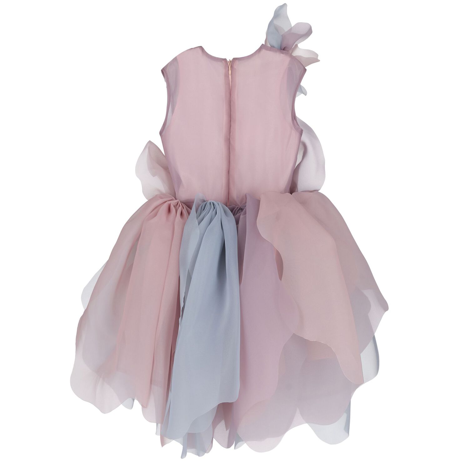 Girls Pink & Purple Organza Flower Dress, 1, hi-res