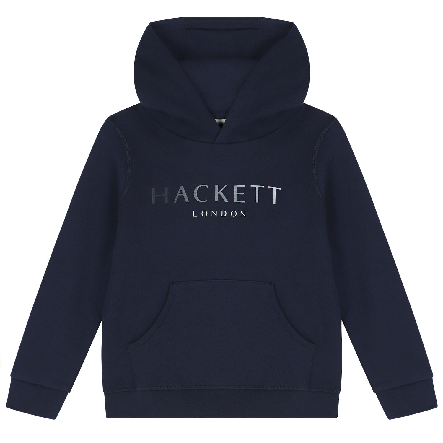 Boys Navy Blue Logo Hooded Top, 1, hi-res