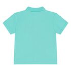 Younger Boys Aqua Logo Polo Shirt, 1, hi-res