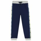 Boys Navy Logo Joggers, 1, hi-res