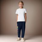Girls Navy Blue Logo Joggers, 1, hi-res