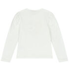 طقم تنورة بنات بالشعار باللون الاسود والابيض, 1, hi-res