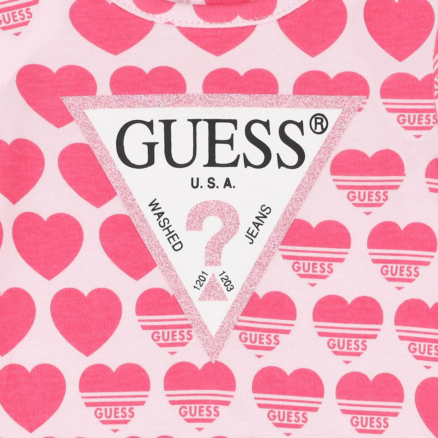 Baby Girls Pink Cotton Heart Logo Babygrow, 3, hi-res